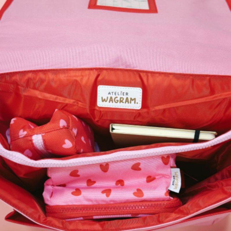 Cartable A4 maternelle Rose personnalisable (33 cm) Atelier Wagram Ambiance 8