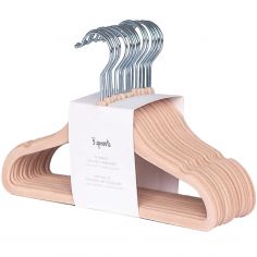 Lot de 15 cintres en velours noisette - 3 sprouts
