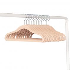 Lot de 15 cintres en velours noisette