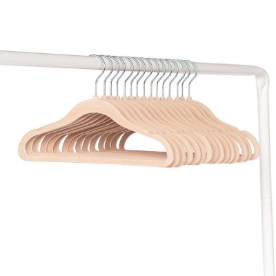 Lot de 15 cintres en velours noisette