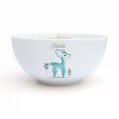 Bol en porcelaine Faon bleu (personnalisable)