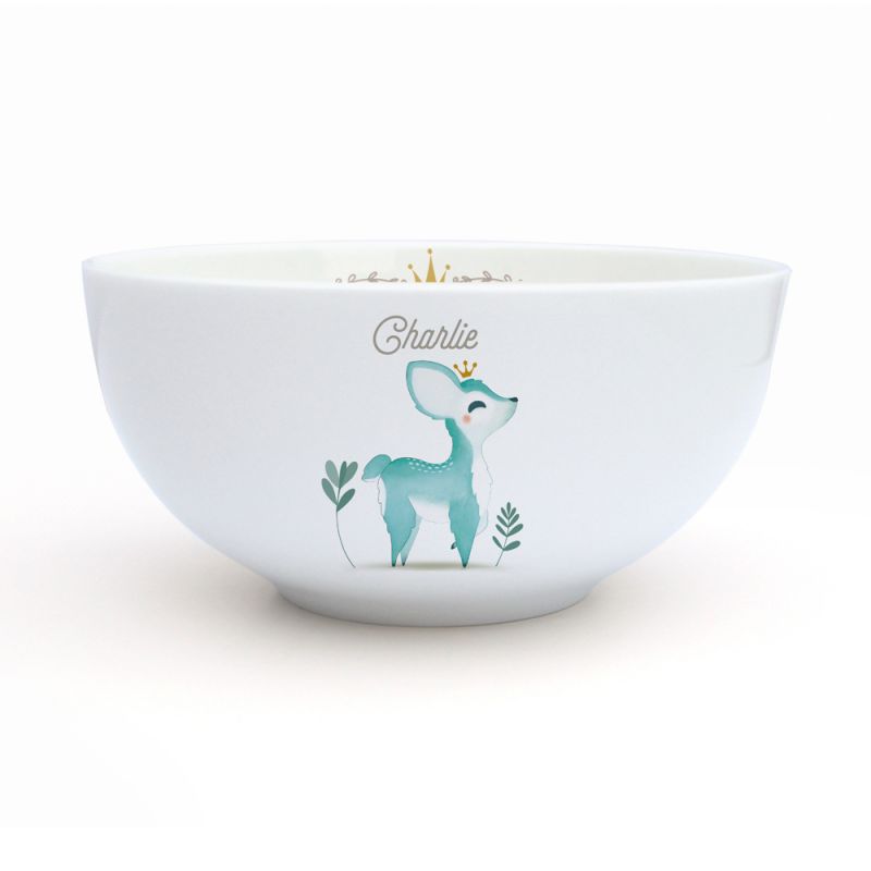 Bol en porcelaine Faon bleu (personnalisable) Gaëlle Duval