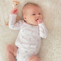 Body manches longues blanc Sophie la Girafe (1 mois)