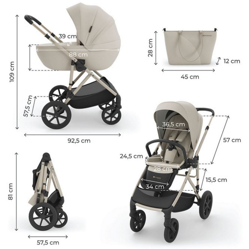 Poussette 2 en 1 Prime 3 Sand Dune Kinderkraft Produit 9
