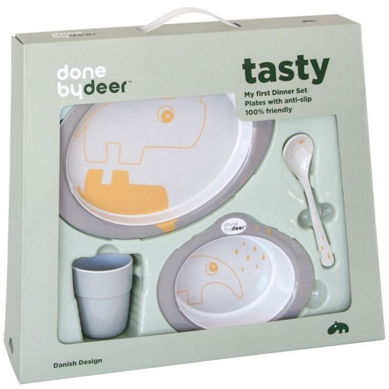Coffret repas Contour gris et doré (4 pièces) Done by Deer