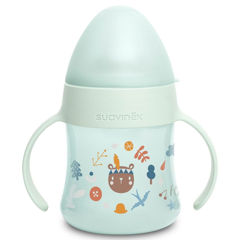 Biberon à anses Into the forest vert (150 ml) Suavinex