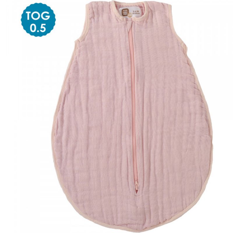 Gigoteuse légère en mousseline de coton rose TOG 0,5 (65 cm) Trois Kilos Sept