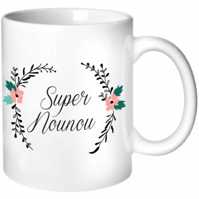 Mug Nounou Fleurs (personnalisable)