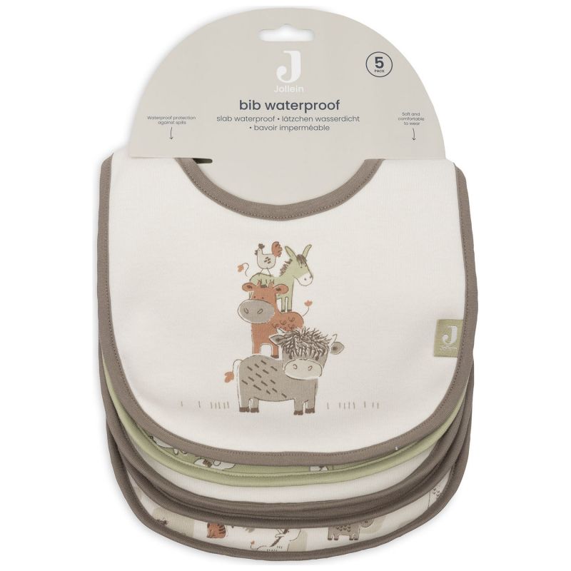 Lot de 5 bavoirs imperméables Barn Buddies Jollein Packaging 8