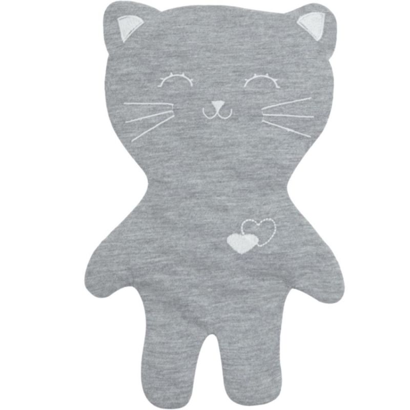 Doudou en coton bio Lilou le chat gris Kadolis