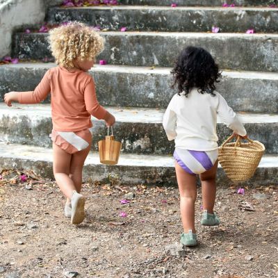 Maillot de bain couche Rayures terre et sel marin (7-12 mois)