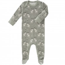 Pyjama léger Forêt des cerfs kaki (0-3 mois : 50 à 60 cm)  par Fresk