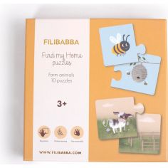 Puzzles Retrouve ma maison Animaux de la ferme - Filibabba