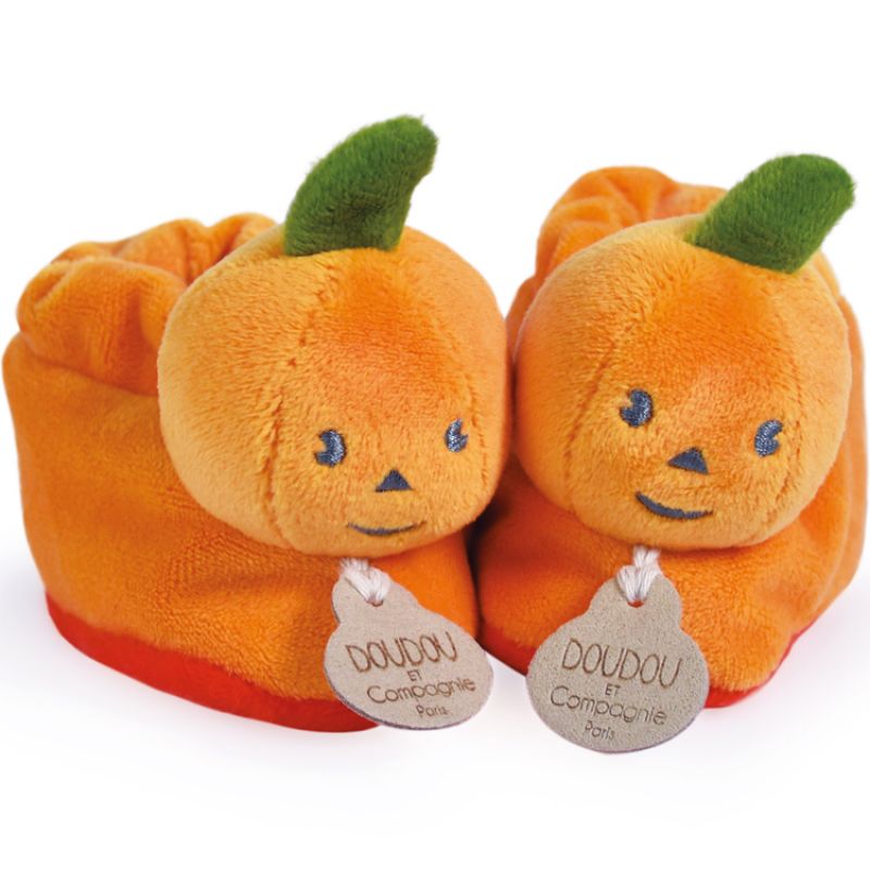 Chaussons bébé Halloween Citrouille (0-6 mois) Doudou et Compagnie