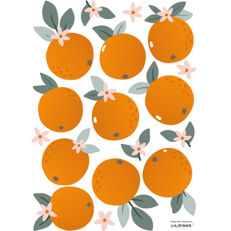 Planche de stickers A3 Oranges Lilipinso