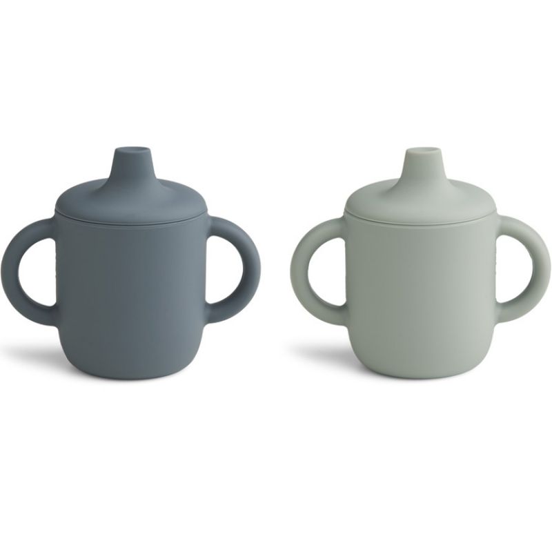Lot de 2 tasses à bec Neil Whale blue dove blue multi mix Liewood