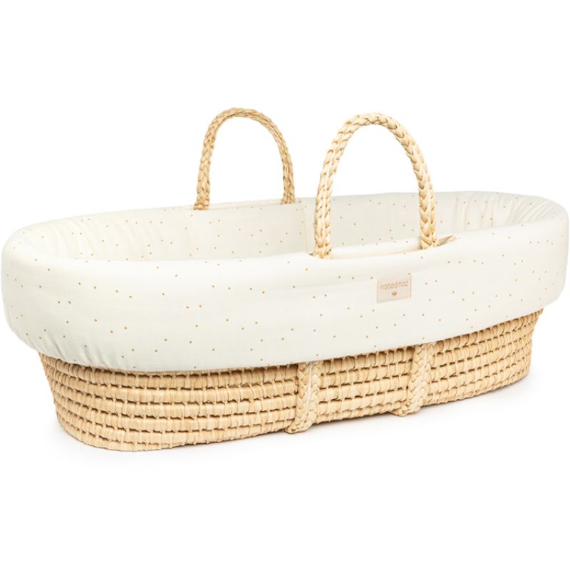 Habillage de couffin rembourré Honey Sweet Dots Natural Nobodinoz