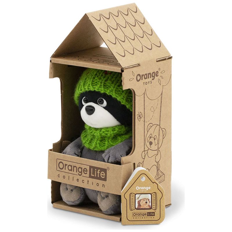 Raton laveur avec bonnet vert Denny (15 cm assis) Orange Toys Packaging 5