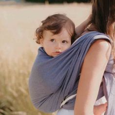 Echarpe de portage tissée en coton bio bleu cobalt (4,60 m)