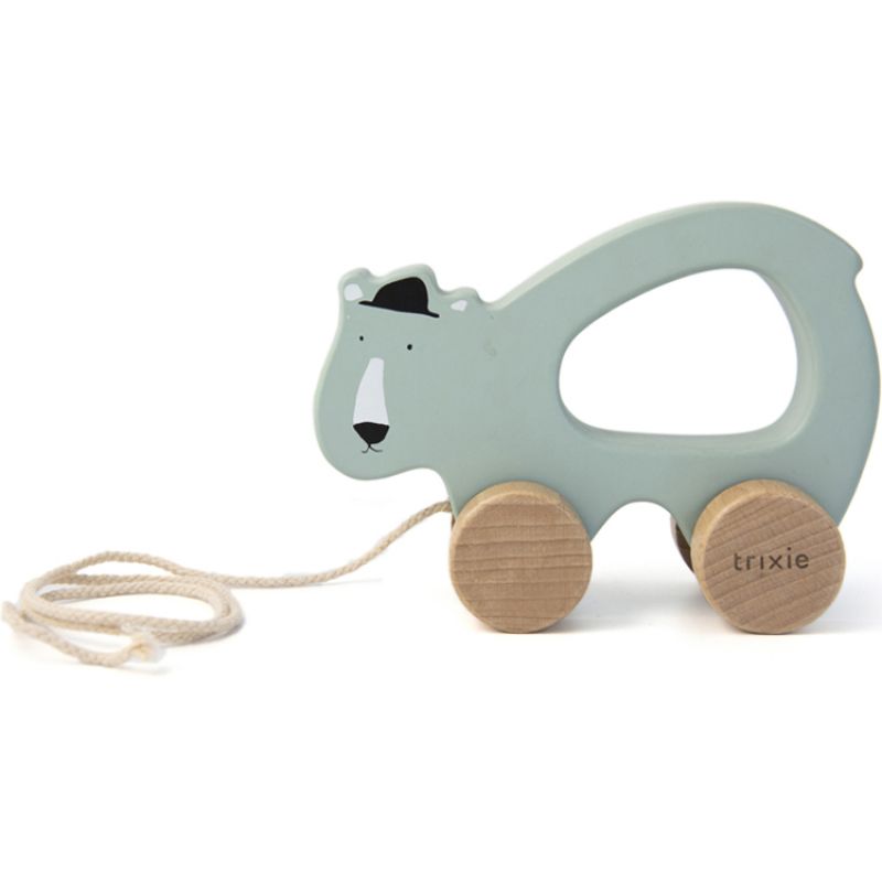 Jouet à tirer en bois ours Mr. Polar Bear Trixie