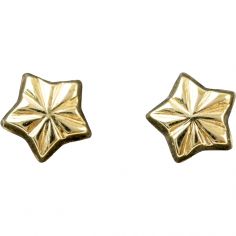 Boucles d'oreilles étoiles 4 mm (or jaune 750°) - Daniel Crégut