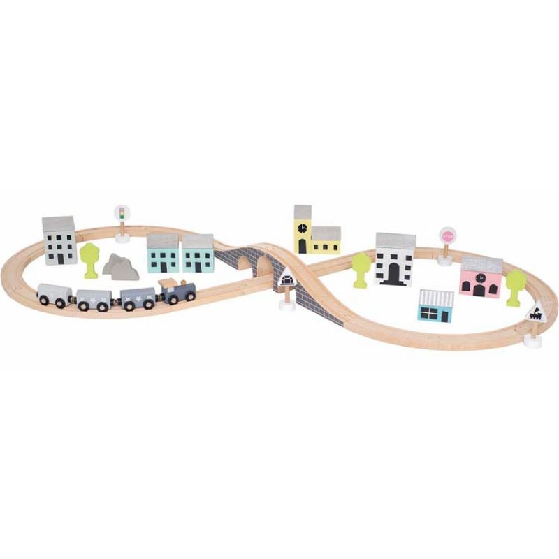 Coffret circuit train en bois Jabadabado