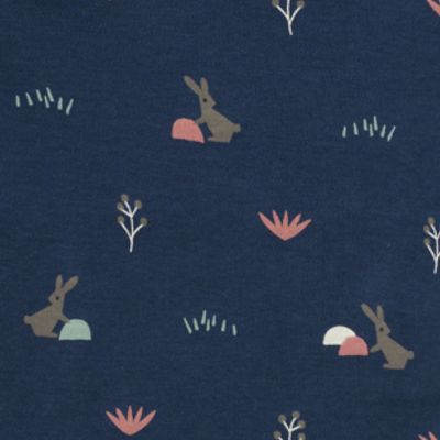 Body manches courtes en coton bio Rabbit mood indigo (6-12 mois : 67 à 74 cm)