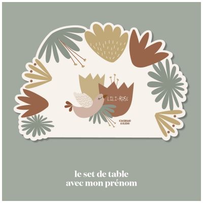 Set de table Fleurs Lili Rose personnalisable Charlie et Suzie