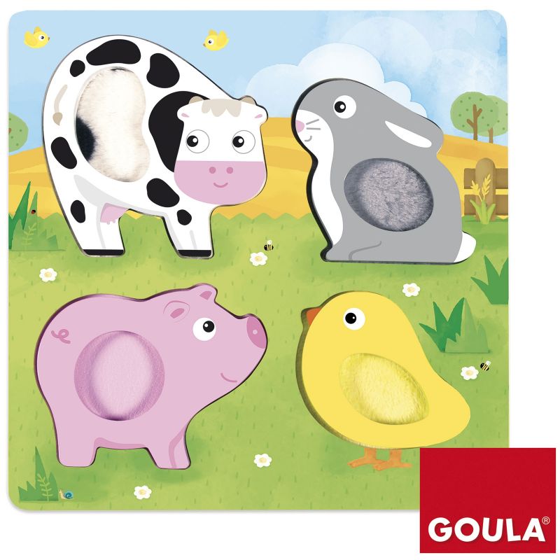 Puzzle  Les animaux de la ferme en tissu (4 pièces) Goula