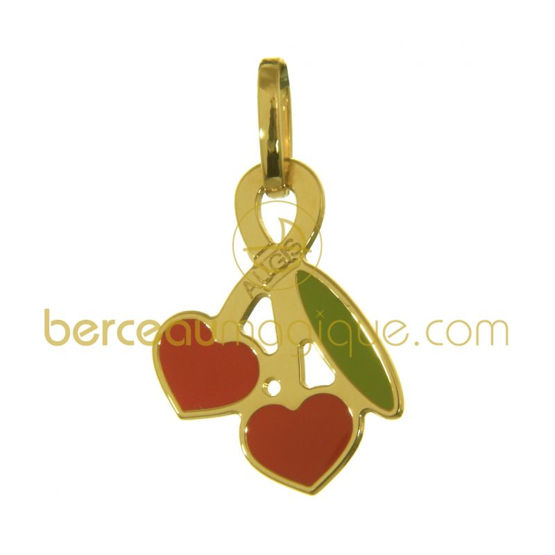 Pendentif Cerise coeur (Or jaune) Maison Augis