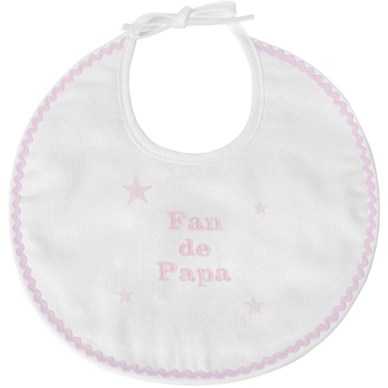 Bavoir de naissance fan de papa rose ANVIE