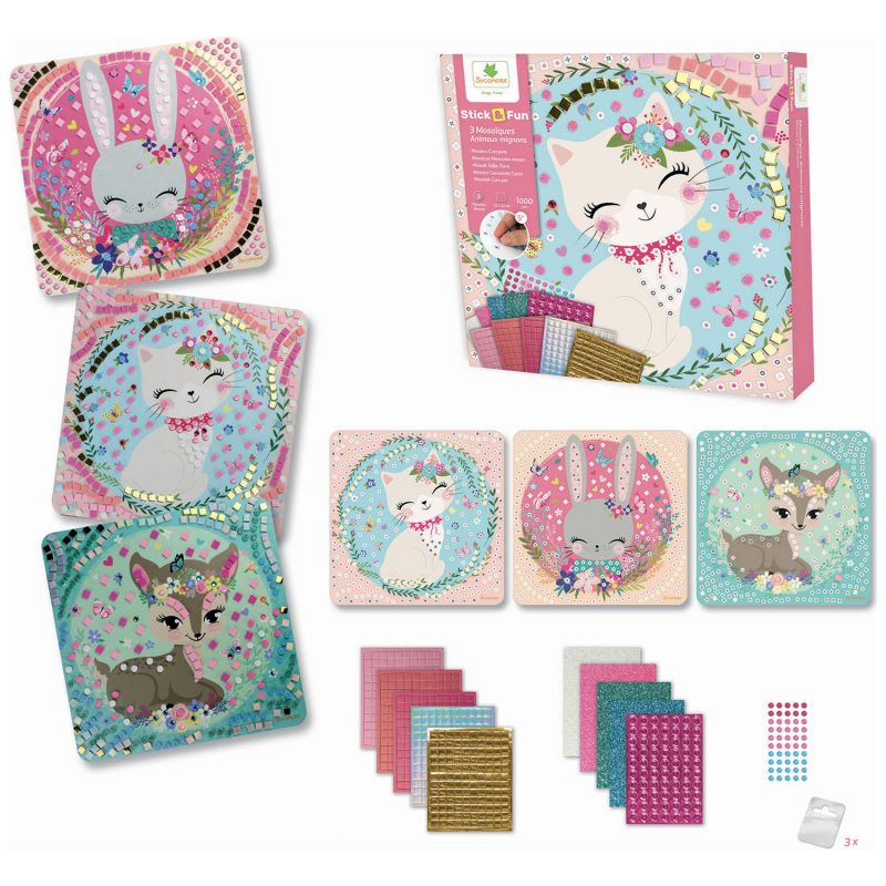 Coffret 3 mosaïques Animaux mignons Sycomore Produit 2