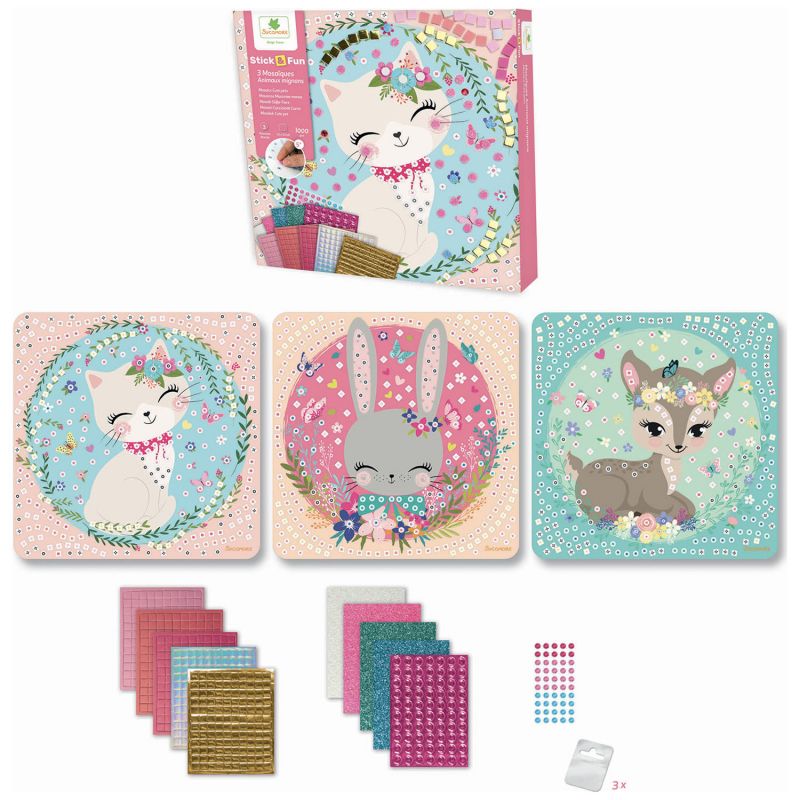 Coffret 3 mosaïques Animaux mignons Sycomore Produit 4