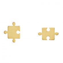 Boucles d'oreilles puzzle (vermeil doré)  par Coquine