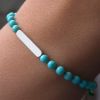 Bracelet Maracas perles (or blanc 750° et turquoise)  par Mikado