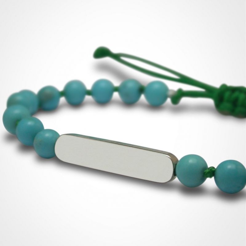 Bracelet Maracas perles (or blanc 750° et turquoise) Mikado