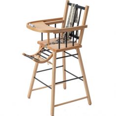Chaise haute traditionnelle André hybride anthracite - Combelle