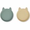 Lot de 2 assiettes en silicone Olivia lapin peppermint wheat yellow mix - Liewood