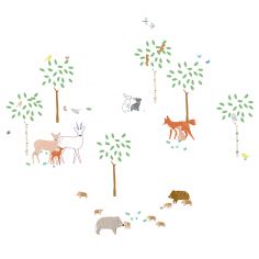 Stickers Balade en forêt (70 x 70 cm)