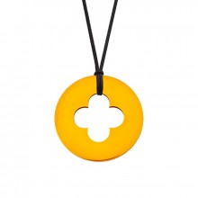 Collier cordon médaille Signes Croix Romane 16 mm (or jaune 750°)  par Maison La Couronne