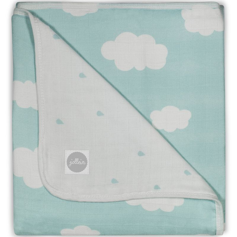 Couverture en mousseline de nuage vert jade (75 x 100 cm) Jollein
