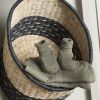 Chaussons bébé en coton bio Melange kaki (0-3 mois)  par Baby's Only