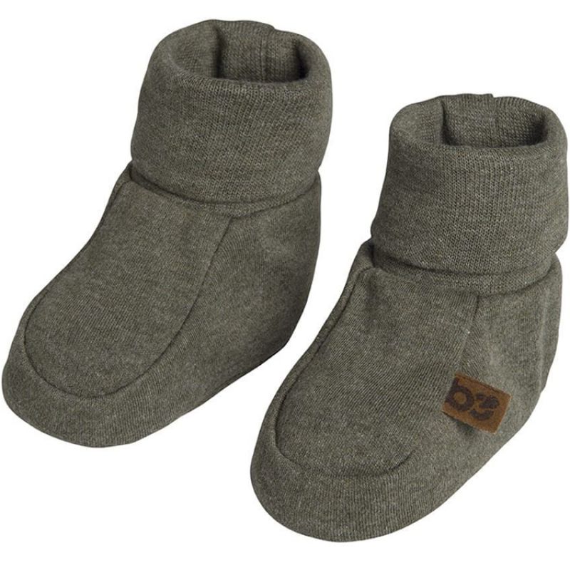 Chaussons bébé en coton bio Melange kaki (0-3 mois) Baby's Only