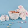 Coffret chaussons hochet Mon tout petit lapin rose (0-6 mois)  par Doudou et Compagnie