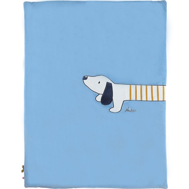 Couverture en veloudoux Aston & Jack chien bleue (75 x 100 cm) Noukie's