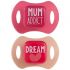 Lot de 2 sucettes orthodontiques message rose (6-18 mois) - Béaba Lot de 2 sucettes orthodontiques message rose (6-18 mois) - Béaba