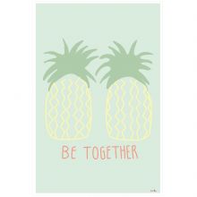 Affiche Ananas Be together (60 x 40 cm)  par Mimi'lou