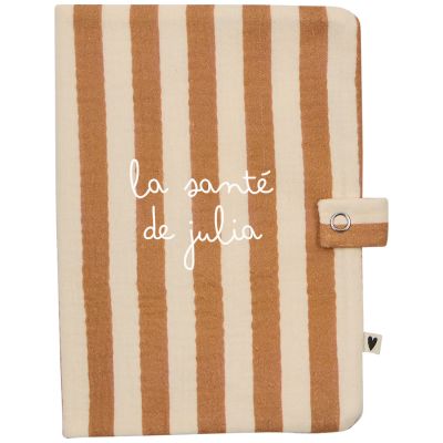 Protège carnet de santé Rayures Larges (personnalisable) Atelier Wagram