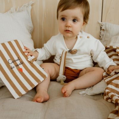 Protège carnet de santé Rayures Larges (personnalisable)