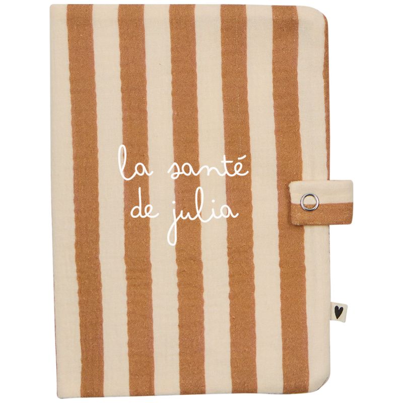 Protège carnet de santé Rayures Larges (personnalisable) Atelier Wagram Produit 1